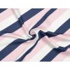 imageAllegra K 70cm Stripe Print Square Scarves Kerchief Neck Head Scarf Neckerchief Headband for LadiesPink White