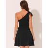 imageAllegra K Evening Cocktail Dress for Womens Valentines Day Elegant Flared One Shoulder Formal DressesBlack