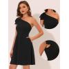 imageAllegra K Evening Cocktail Dress for Womens Valentines Day Elegant Flared One Shoulder Formal DressesBlack