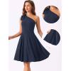 imageAllegra K Evening Cocktail Dress for Womens Valentines Day Elegant Flared One Shoulder Formal DressesDark Blue