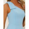 imageAllegra K Evening Cocktail Dress for Womens Valentines Day Elegant Flared One Shoulder Formal DressesLight Blue