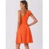imageAllegra K Evening Cocktail Dress for Womens Valentines Day Elegant Flared One Shoulder Formal DressesOrange
