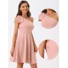 imageAllegra K Evening Cocktail Dress for Womens Valentines Day Elegant Flared One Shoulder Formal DressesPink