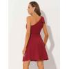 imageAllegra K Evening Cocktail Dress for Womens Valentines Day Elegant Flared One Shoulder Formal DressesRed