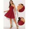 imageAllegra K Evening Cocktail Dress for Womens Valentines Day Elegant Flared One Shoulder Formal DressesRed