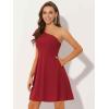 imageAllegra K Evening Cocktail Dress for Womens Valentines Day Elegant Flared One Shoulder Formal DressesRed
