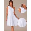 imageAllegra K Evening Cocktail Dress for Womens Valentines Day Elegant Flared One Shoulder Formal DressesWhite