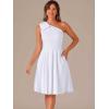imageAllegra K Evening Cocktail Dress for Womens Valentines Day Elegant Flared One Shoulder Formal DressesWhite