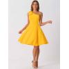imageAllegra K Evening Cocktail Dress for Womens Valentines Day Elegant Flared One Shoulder Formal DressesYellow