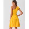 imageAllegra K Evening Cocktail Dress for Womens Valentines Day Elegant Flared One Shoulder Formal DressesYellow