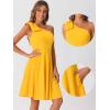 imageAllegra K Evening Cocktail Dress for Womens Valentines Day Elegant Flared One Shoulder Formal DressesYellow
