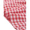 imageAllegra K Gingham Dress for Women 2026 Summer Short Sleeve Ruffle Trim V Neck Button Decor Flowy Midi DressesRed