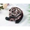 imageAllegra K Leopard Print Pleated Rhombus Scarf Neck Scarves Neckerchief for Women LadyRed Black