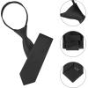 imageAllegra K Mens Skinny Pretied Solid Color Zipper Ties Neck Adjustable Strap Wedding Groom TieBlack