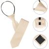 imageAllegra K Mens Skinny Pretied Solid Color Zipper Ties Neck Adjustable Strap Wedding Groom TieChampagne