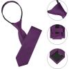 imageAllegra K Mens Skinny Pretied Solid Color Zipper Ties Neck Adjustable Strap Wedding Groom TieDeep Purple