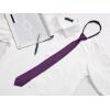 imageAllegra K Mens Skinny Pretied Solid Color Zipper Ties Neck Adjustable Strap Wedding Groom TieDeep Purple