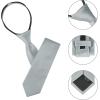 imageAllegra K Mens Skinny Pretied Solid Color Zipper Ties Neck Adjustable Strap Wedding Groom TieGray