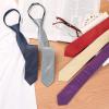 imageAllegra K Mens Skinny Pretied Solid Color Zipper Ties Neck Adjustable Strap Wedding Groom TieGray
