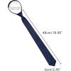 imageAllegra K Mens Skinny Pretied Solid Color Zipper Ties Neck Adjustable Strap Wedding Groom TieNavy Blue