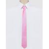 imageAllegra K Mens Skinny Pretied Solid Color Zipper Ties Neck Adjustable Strap Wedding Groom TiePink