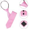 imageAllegra K Mens Skinny Pretied Solid Color Zipper Ties Neck Adjustable Strap Wedding Groom TiePink
