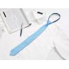 imageAllegra K Mens Skinny Pretied Solid Color Zipper Ties Neck Adjustable Strap Wedding Groom TieSky Blue