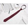imageAllegra K Mens Skinny Pretied Solid Color Zipper Ties Neck Adjustable Strap Wedding Groom TieWine Red