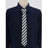 imageAllegra K Mens Stripe Necktie SelfTied Linen Slim Ties for Business CasualNavy Blue