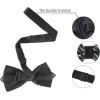 imageAllegra K Mens Striped PreTied Bow Tie Adjustable Neck Bowties Wedding Formal TiesGray