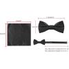 imageAllegra K Necktie PreTied Bowtie and Pocket Square Set Ties for Wedding BusinessBlack