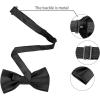 imageAllegra K Necktie PreTied Bowtie and Pocket Square Set Ties for Wedding BusinessBlack