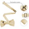 imageAllegra K Necktie PreTied Bowtie and Pocket Square Set Ties for Wedding BusinessChampagne
