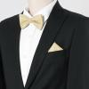 imageAllegra K Necktie PreTied Bowtie and Pocket Square Set Ties for Wedding BusinessChampagne