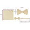 imageAllegra K Necktie PreTied Bowtie and Pocket Square Set Ties for Wedding BusinessChampagne
