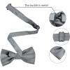 imageAllegra K Necktie PreTied Bowtie and Pocket Square Set Ties for Wedding BusinessDark Gray