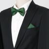 imageAllegra K Necktie PreTied Bowtie and Pocket Square Set Ties for Wedding BusinessDark Green