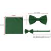 imageAllegra K Necktie PreTied Bowtie and Pocket Square Set Ties for Wedding BusinessDark Green