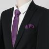 imageAllegra K Necktie PreTied Bowtie and Pocket Square Set Ties for Wedding BusinessDark Purple