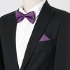 imageAllegra K Necktie PreTied Bowtie and Pocket Square Set Ties for Wedding BusinessDark Purple