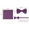 imageAllegra K Necktie PreTied Bowtie and Pocket Square Set Ties for Wedding BusinessDark Purple
