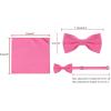 imageAllegra K Necktie PreTied Bowtie and Pocket Square Set Ties for Wedding BusinessHot Pink