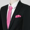 imageAllegra K Necktie PreTied Bowtie and Pocket Square Set Ties for Wedding BusinessHot Pink
