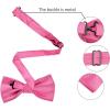 imageAllegra K Necktie PreTied Bowtie and Pocket Square Set Ties for Wedding BusinessHot Pink