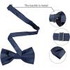 imageAllegra K Necktie PreTied Bowtie and Pocket Square Set Ties for Wedding BusinessNavy Blue