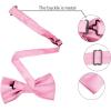 imageAllegra K Necktie PreTied Bowtie and Pocket Square Set Ties for Wedding BusinessPink