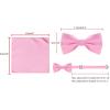 imageAllegra K Necktie PreTied Bowtie and Pocket Square Set Ties for Wedding BusinessPink