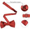 imageAllegra K Necktie PreTied Bowtie and Pocket Square Set Ties for Wedding BusinessRed