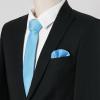 imageAllegra K Necktie PreTied Bowtie and Pocket Square Set Ties for Wedding BusinessSky Blue