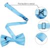 imageAllegra K Necktie PreTied Bowtie and Pocket Square Set Ties for Wedding BusinessSky Blue
